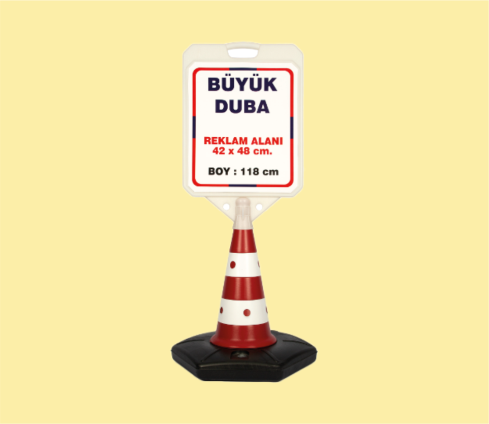 “Reklam amaçlı duba baskı uygulaması”  “Logo baskılı trafik dubası”  “Dış mekâna dayanıklı duba baskı”  “Yönlendirme için baskılı reklam dubası”